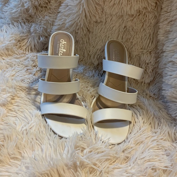 Charles David Shoes - White Charles by Charles David three strap heels